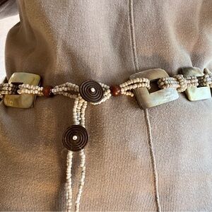 Elegant Shell Beaded Belt with Natural Accents